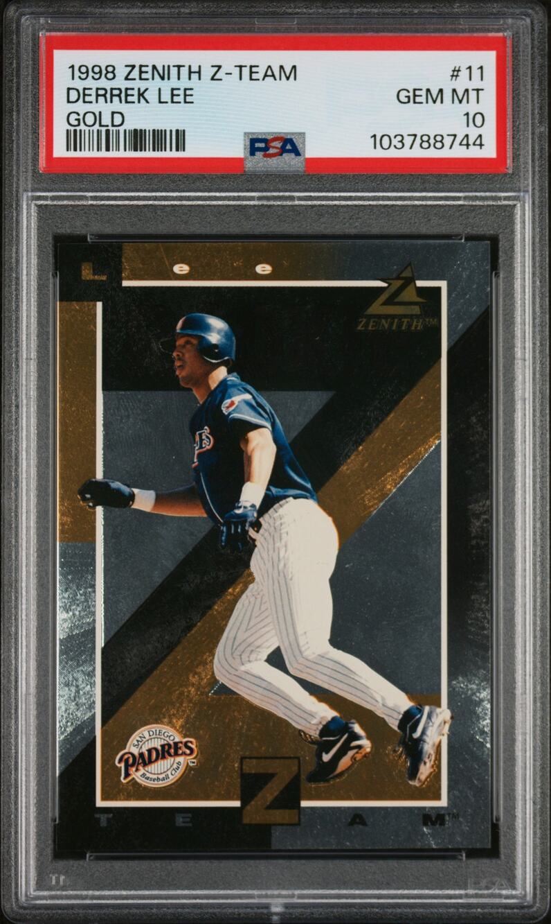 1998 Zenith Z-Team Gold #11 Derek Lee RC PSA 10 Gem Mint San Diego Padres Pop 1